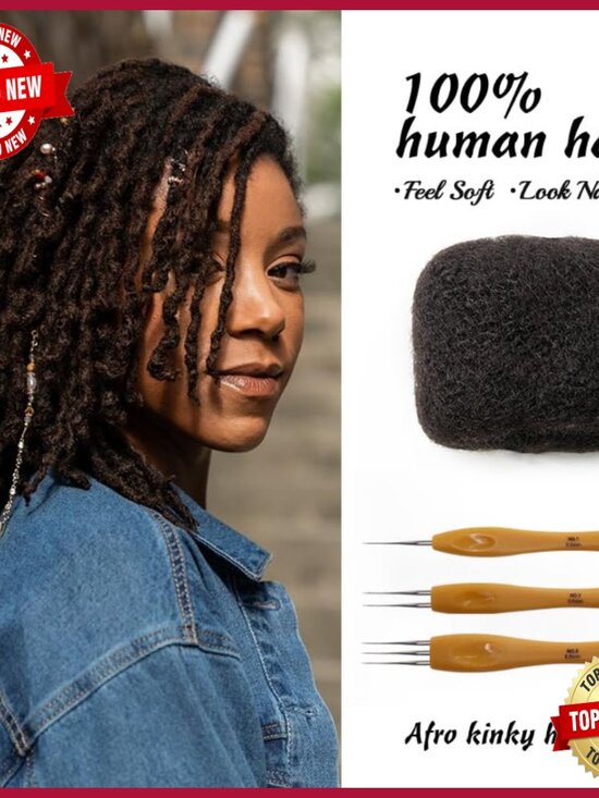 12 Inch Human Hair Bulk for Dreadlock Extensions Braids Twists main image 4